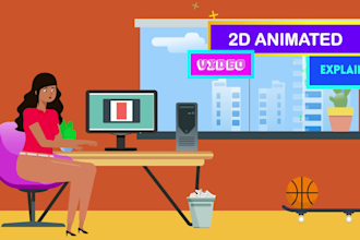 create a 2d animated explainer video or 2d animation marketing video