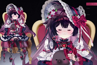 design and rig anime 2d vtuber model, live 2d vtuber model, 2d pngtuber model