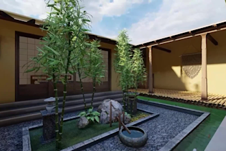 design japanese gardens with walkthrough renders
