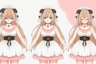design male and female 2d vtuber model live 2d vtuber model live2d model