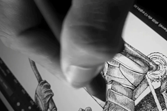 create hand drawn line art black and white from your picture or concept