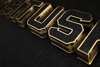 create black and gold 3d logo animation intro video within 24h