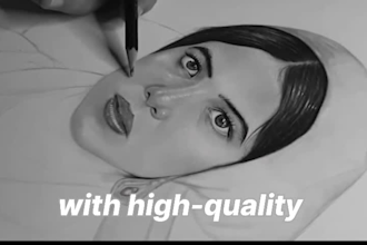 draw a custom realistic pencil portrait sketch from photo