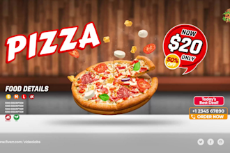 make digital menu video or animated board menu screen
