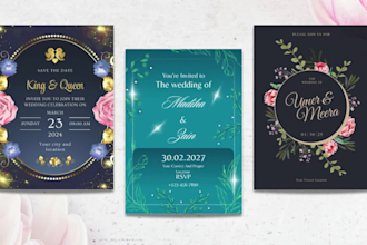 design modern graduation, wedding and party invitation, announcement card