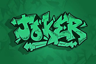 create a hand drawn graffiti logo for you