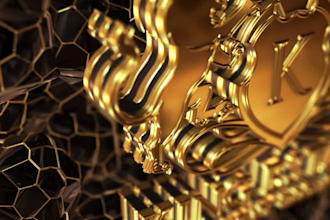 do 3d luxury gold metal fire logo animation reveal intro