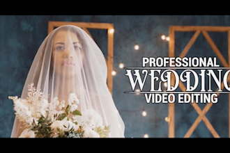 do cinematic wedding video editing and wedding highlights