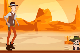 create  2d traditional animation, frame by frame cartoon characters