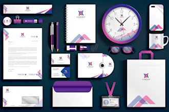 design awesome business card, letterhead, corporate branding, or all stationery