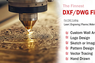 image to dxf, svg file for cnc laser cutting, engraving