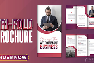 design bi fold and trifold brochure for business