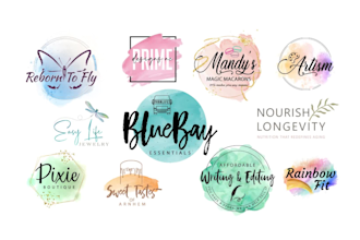 design a stunning watercolor feminine boho logo