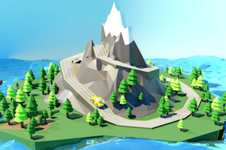 create low poly 3d objects and isometric scenes