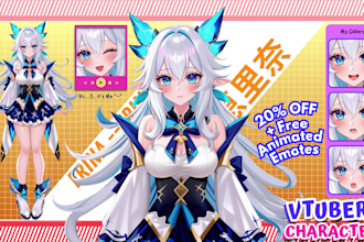 design and rigging vtuber model in live2d character and free animated emotes