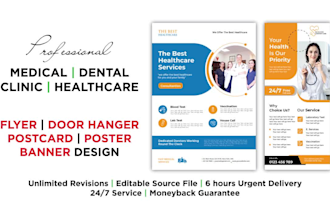 do medical, dental, clinic, healthcare flyer, door hanger design
