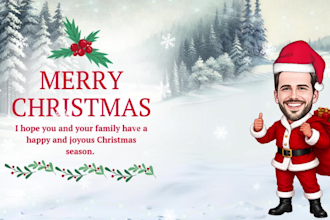create a customized christmas caricature video for you