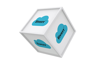 make elegant spinning 3d cube with any logo or image