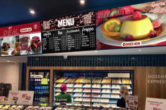 design restaurant digital menu, static tv screen, tv animated menu board