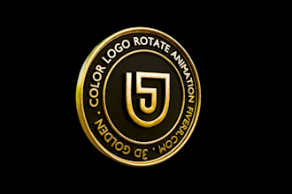 make 3d spinning logo animation 360 loop video