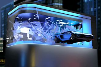 3d billboard animation, anamorphic animation, vfx animation, 3d anamorphic, cgi