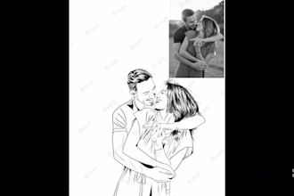 draw a modern minimal line art outline of your picture