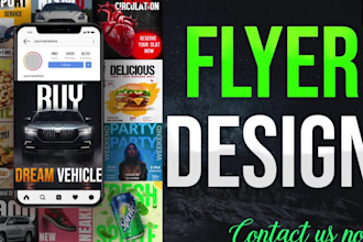 design unique flyers for business, party, postcard,food menu