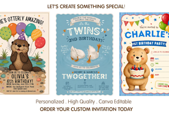 create a personalized kids birthday invitation in canva
