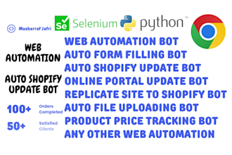 create python program for web automation and bots