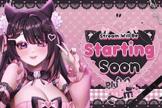 design amazing anime vtuber stream overlay twitch youtube