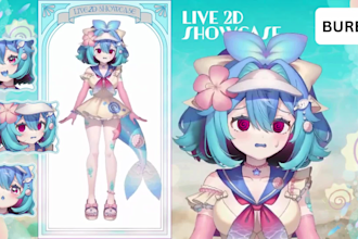 draw and rig a male or female 2d vtuber model in live2d