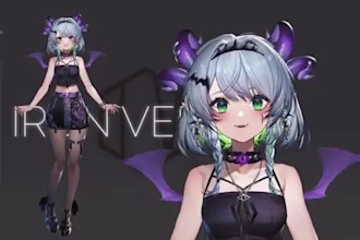 draw 2d vtuber commission, live2d vtuber model, anime character, live2d rigging