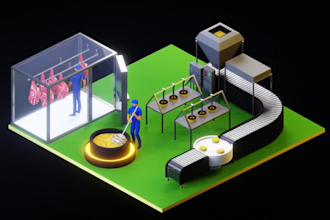 create custom isometric video animation for business ads and product demo