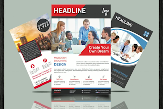 design amazing business flyer, poster, leaflet