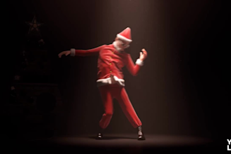 make this santa claus dancing like mj new year video