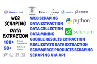 web scraping, data extraction and data mining via python
