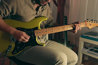 record tasteful guitar solo or rhythm tracks