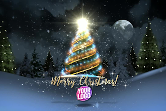 put logo or text in christmas greetings video