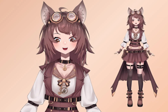 draw and rig male and female vtuber model live2d rigging for vtubers streaming