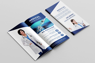 design trifold, bifold brochure, flyer, leaflet, postcard and any graphic work