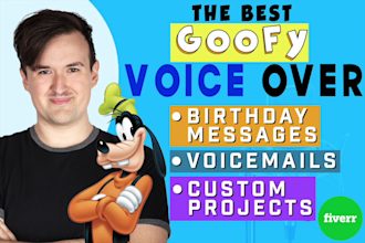 record a goofy voice over impression