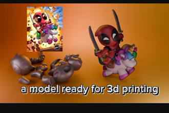 transform your character from 2d to 3d ready for 3d printing