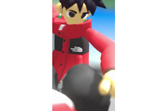 make retro low poly character design, 3d model, 3d animation in n64, ps1 style