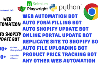 build a custom python bot for web automation and scraping
