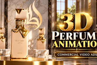 do perfume bottle video ad, 3d product animation, commercial luxury video ads