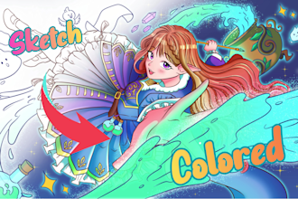 draw anime sketch of your vtuber, oc, or fanart pfp