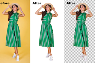 do background removal of 20 photos by clipping path 24 hours