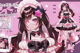 draw and rig live2d vtuber model, 2d vtuber character design, vtuber commission