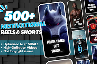 create 500 motivational youtube shorts and instagram reels