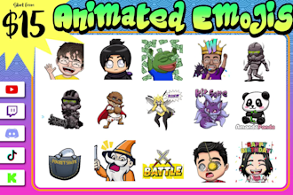 make animated twitch emotes, youtube emojis, discord, tiktok and kick